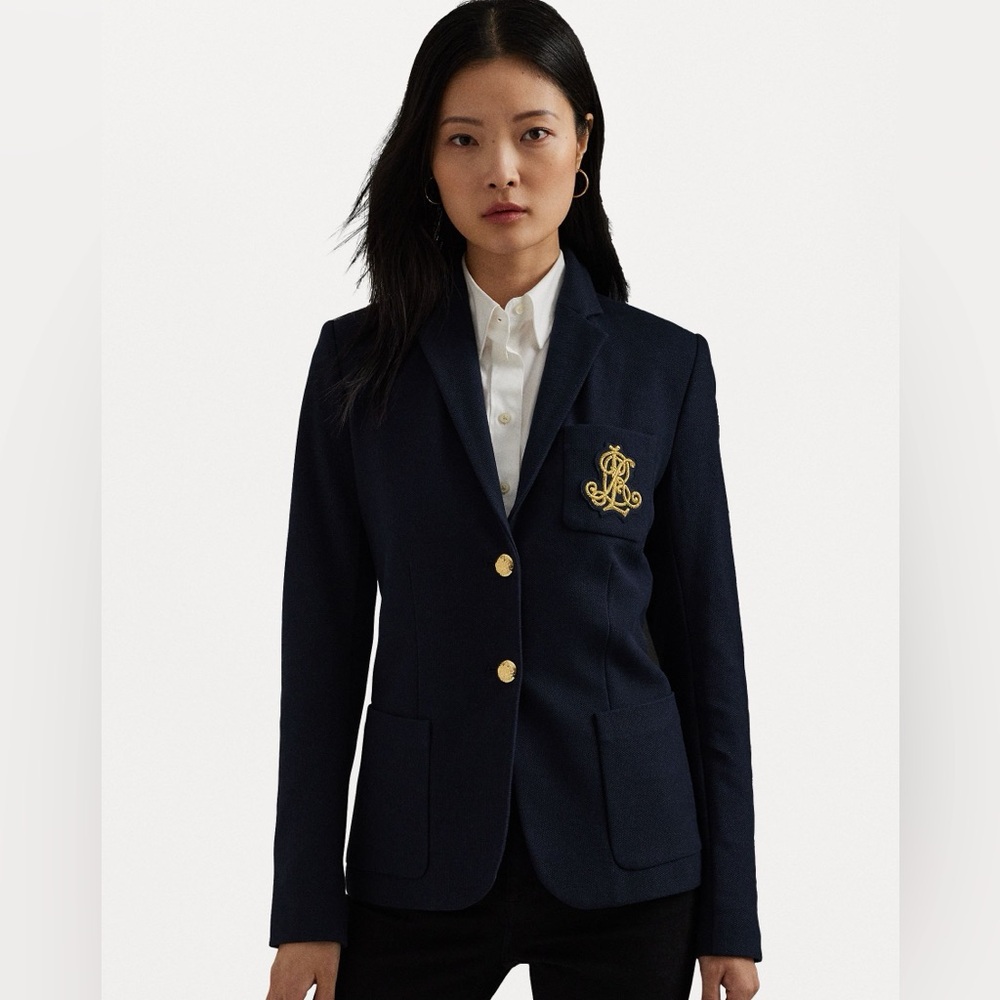 Lauren Ralph Lauren Bullion Jacquard Blazer Lauren Navy - Picture 7 of 9